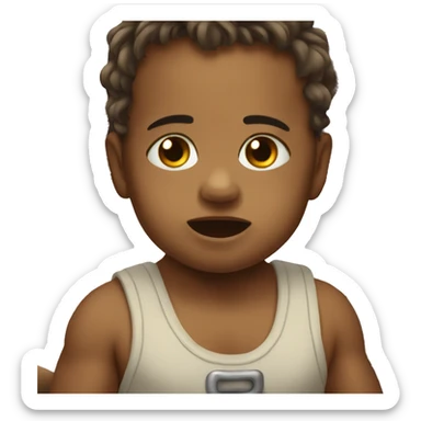 Baby crying on a boat sticker