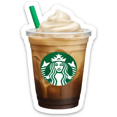 Starbuck ice coffee with ice cubes sticker