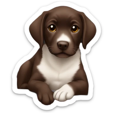 puppie chocolate labrador in a red Nissan Silvia S13 sticker