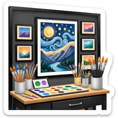 room (cozy art studio) sticker