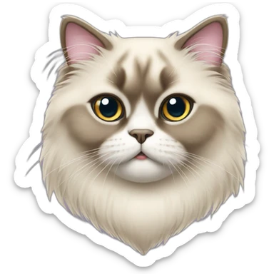 himalayan cat in heart sticker