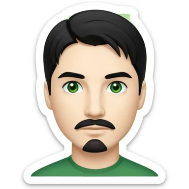 Kevin Richardson with black hair, green eyes sticker