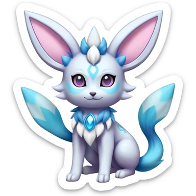 Futuristic Fluffy Glaceon-Espeon-Sylveon-Umbreon-hybrid, full bod sticker