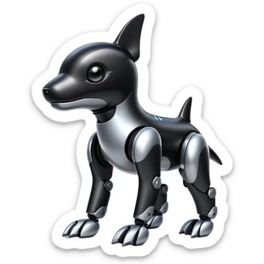 black orca robot dog sticker