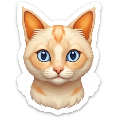 Flame point Siamese with cute blue crossed eyes sticker