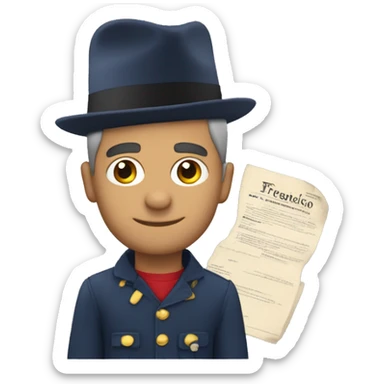 Angoleño con casaca de Francia y documento frances sticker