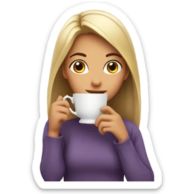 Girl sipping tea sticker