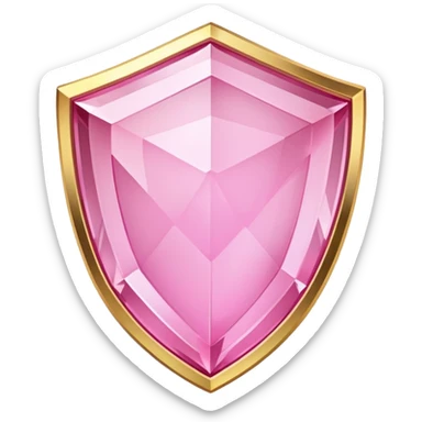 Pink crystal shield golden border sticker
