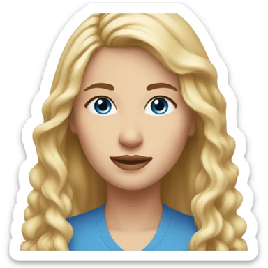 woman with long blonde hair and blue eyes next to woman with short dark blonde hair with brown eyes portrait  sticker