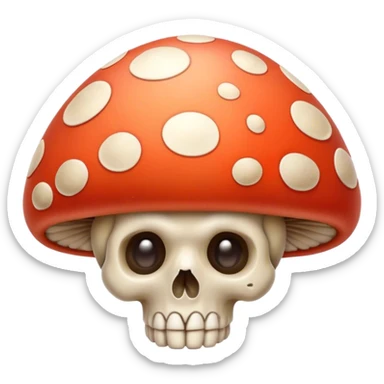 mushrooms with death cute  sticker