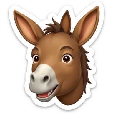 un âne vu de dos avec la tête tourner vers la croupe, qui doit être visible et rigolant de façon a donné l'impression qu'il se moque. En gros ça serait traduire parle à mon cul sticker