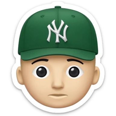 Brimless new york Yankee green cap sticker