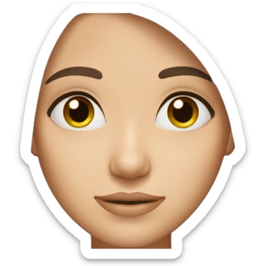 Brunette Girl with hazel eyes and straight hair sticker