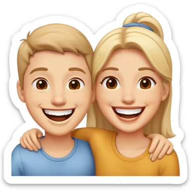 two close friends laughing together sticker