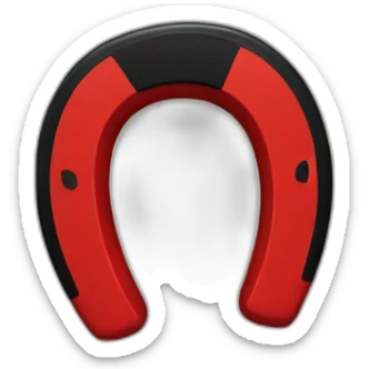 red and black horseshoe magnet sticker