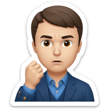 Charlie Kirk holding fist over mouth sticker