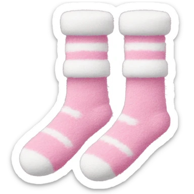 Pink and white fuzzy socks  sticker