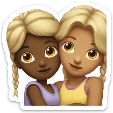 Two girls cuddling sticker
