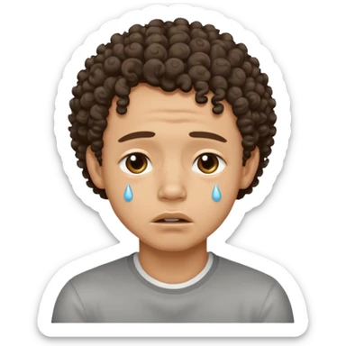 handsome lightskin boy with curls and a good jawline crying sticker