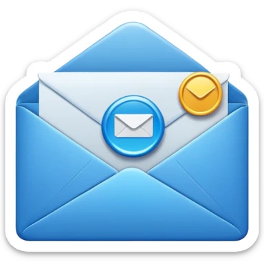 email icon, envelope with notification badge sticker