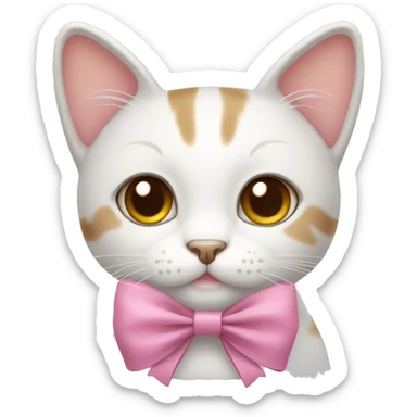 Cute cat wearing bow sticker