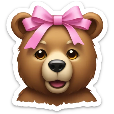 Bear with pink bow  sticker