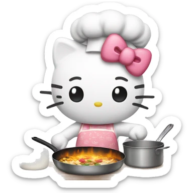 Hello kitty cooking sticker