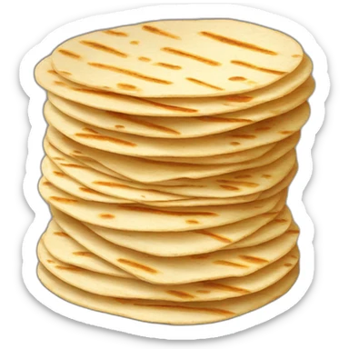 Small Stack of tortillas with some grill marks sticker
