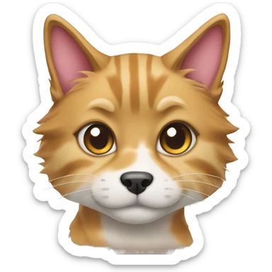 mainecoon cat with Shiba Inu  sticker