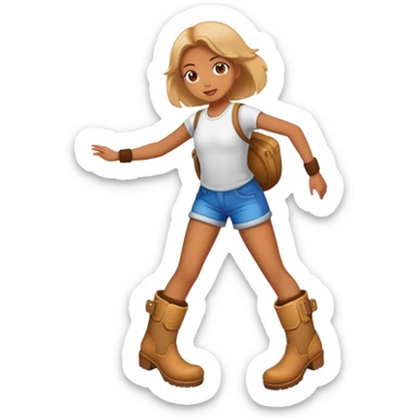 Girl in bounce boots sticker
