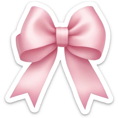 light pink ribbon bow sticker