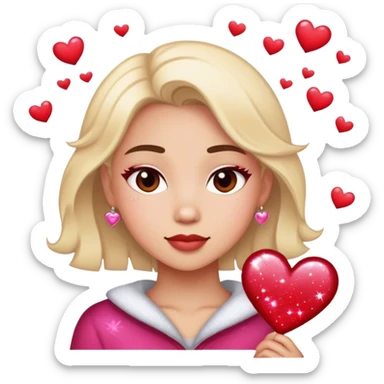 Valentine’s Day sparkle person named Kaiya sticker