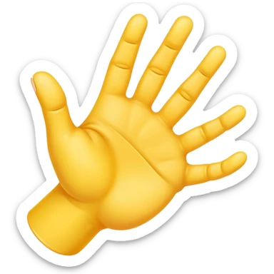 yellow hand with five fingers sticker