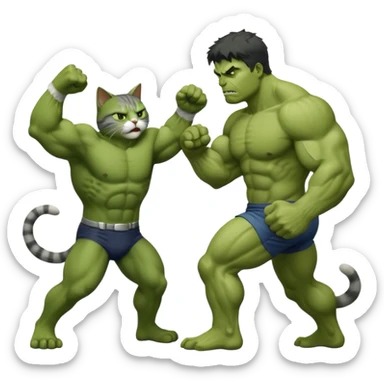 Hulk punching a cat sticker