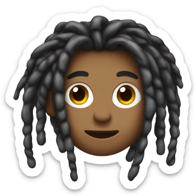 Emoji with long dreads sticker