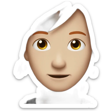 emo boy choppy ginger hair side bangs sticker