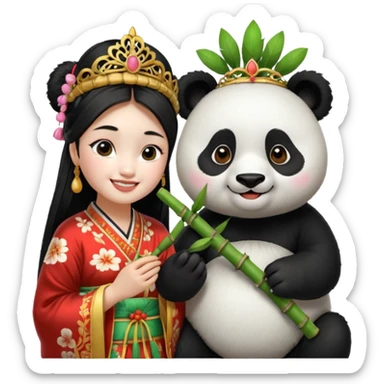 panda habit princesse chinoise sticker