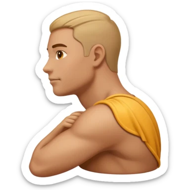Create a shoulder emoji with all 3 delts visible. Side shoulder view. Arms down and show only shoulder part. Describe shoulder with more details. sticker