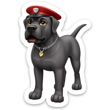 A burgundy-colored Cane Corso as a mailman. sticker