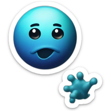 planet Neptune with a cartoon saluting face sticker
