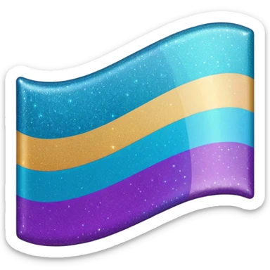 glitter cian and purple lgbtq sticker