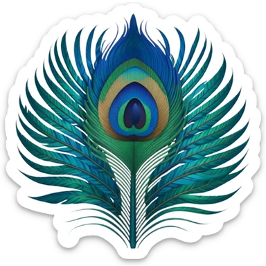 create a single peacock feather emoji sticker