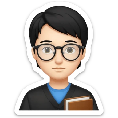 ESTUDIANTE CON CABELLO NEGRO sticker