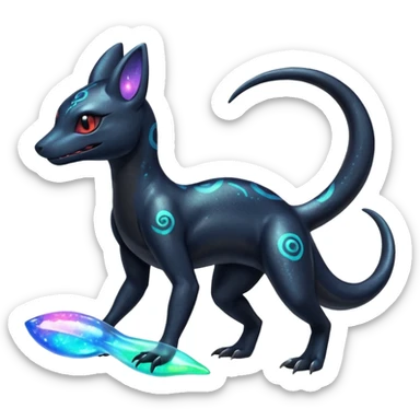 Nebulae Shiny Salandit-Umbreon-Fakémon-hybrid-creature (full body)  sticker