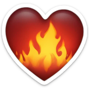 Heart broken fire sticker