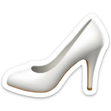 white latex mid heel shoe direct back view sticker