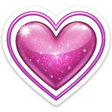 glitter heart with pink sparkles sticker