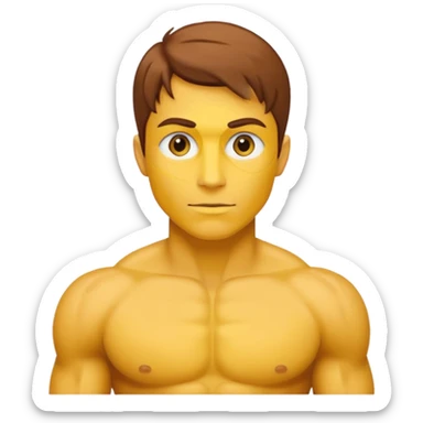 Male core muscles yellow default skin and hair sticker