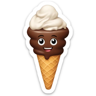 Chocolate ice cream with a beer sticker