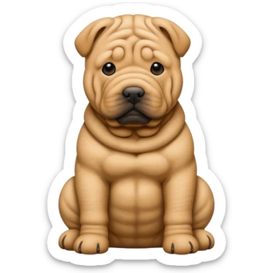Shar Pei sitting sticker